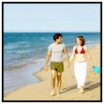 Couple walking on beach