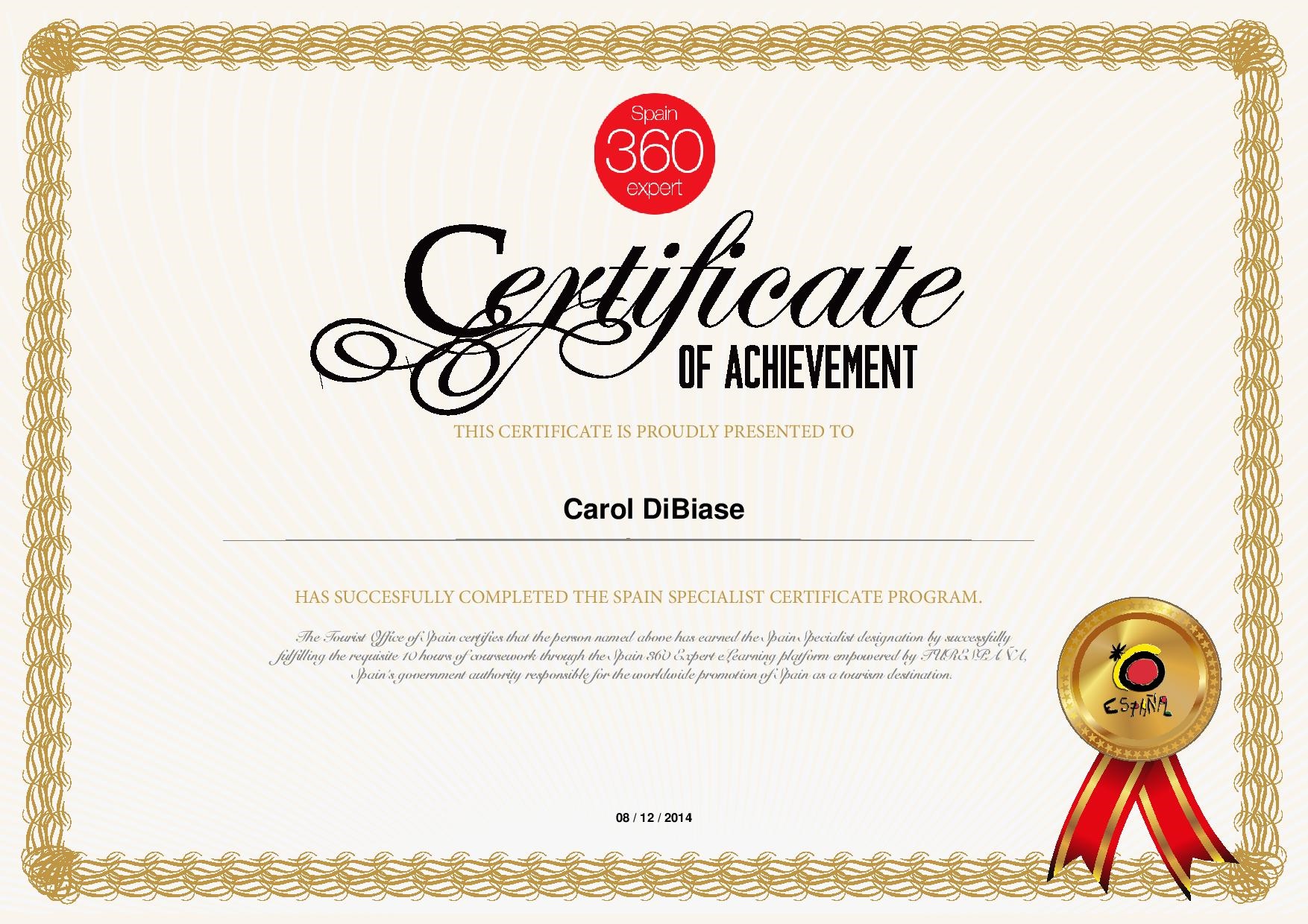 Spain Specialist Certificate