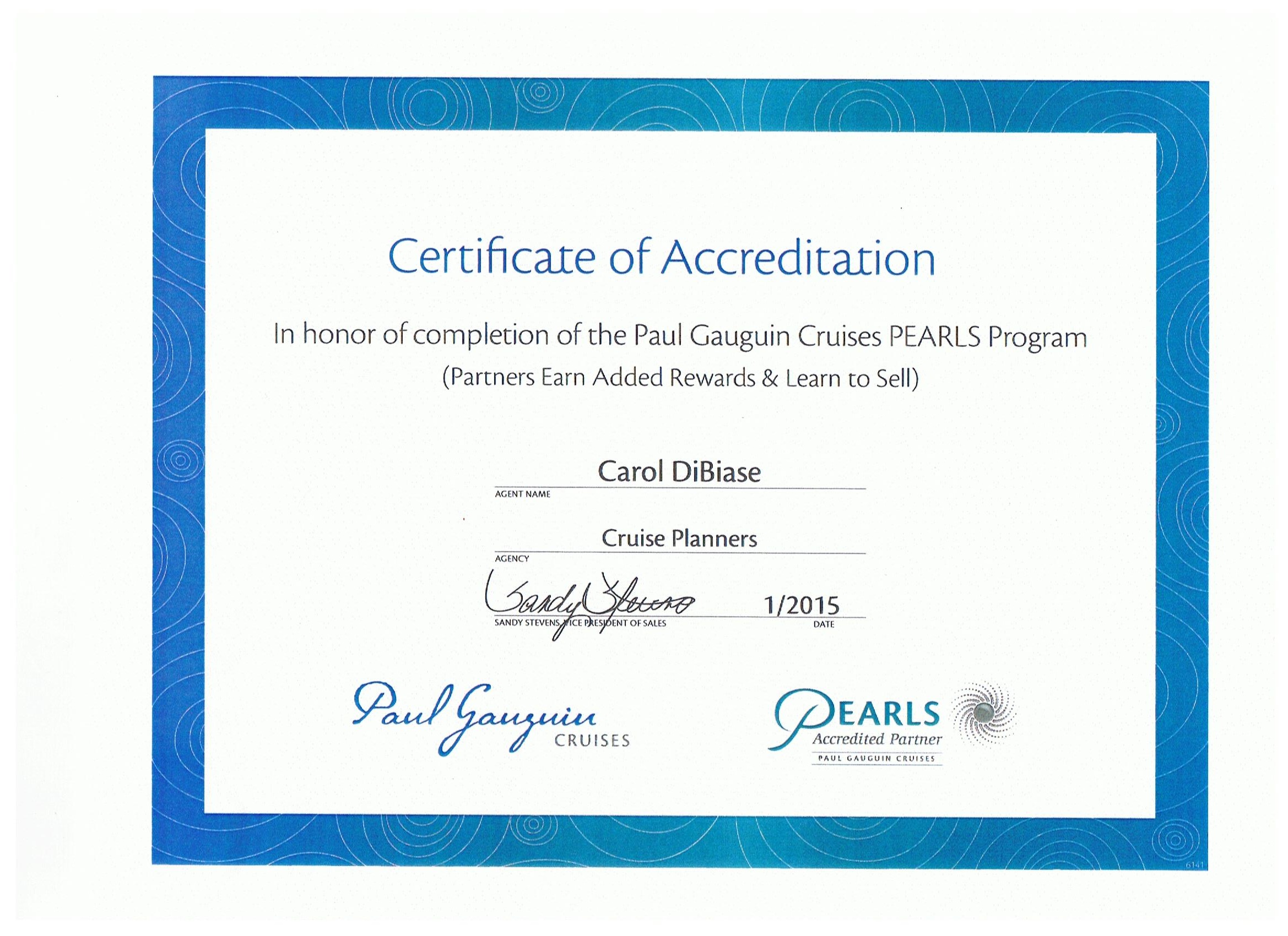 Paul Gauguin Cruises Pearls Accredited Partner