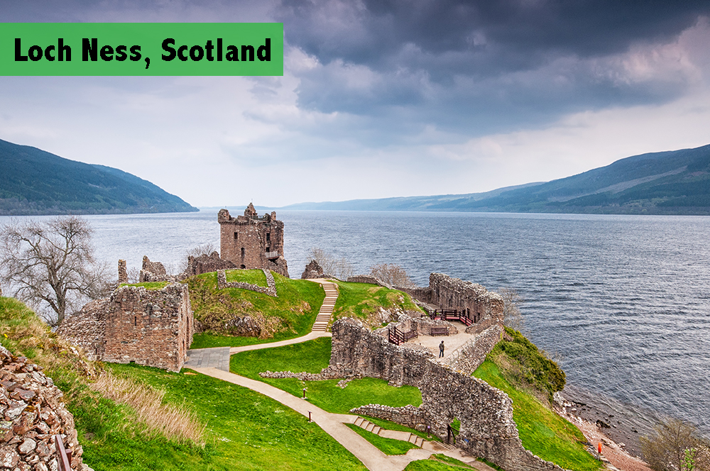 The Loch Ness Monster, or Nessie, is claimed to inhabit Loch Ness in the Scottish Highlands